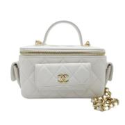 Pre-owned Leather chanel-bags Chanel Vintage , White , Dames