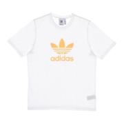 Klassieke Trefoil Heren T-shirt Wit/Oranje Adidas , White , Heren