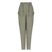 Lichte Cupro Taille Koordbroek Emporio Armani , Green , Dames