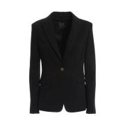 Klassieke Blazer met Revers en Knopen Pinko , Black , Dames