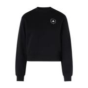 Zwarte katoenen sweatshirt met bedrukt logo Adidas by Stella McCartney...