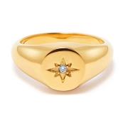 Gouden Starburst Ring met CZ Diamant Nialaya , Yellow , Dames