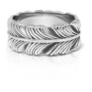 Vintage Zilveren Veer Ring Nialaya , Gray , Heren