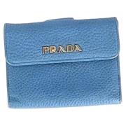 Pre-owned Leather wallets Prada Vintage , Blue , Dames