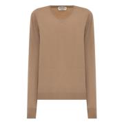 Kameelwol Trui Geribbelde Details Lange Mouw Max Mara Studio , Beige ,...