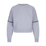 Blauwe Crew-Neck Wollen Trui Marni , Blue , Dames