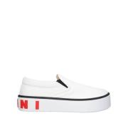 Slip-On Sneakers met Achterkant Maxi Logo Marni , White , Heren