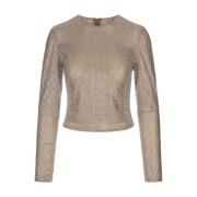 Bezaaid Rhinestone Crew-neck T-shirt Giuseppe Di Morabito , Brown , Da...