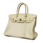 Pre-owned Leather handbags Hermès Vintage , White , Dames