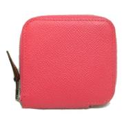 Pre-owned Leather wallets Hermès Vintage , Pink , Dames