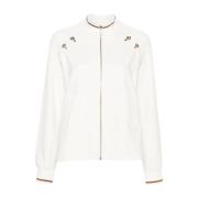 Witte Sweater met Hoge Hals Rits Liu Jo , White , Dames