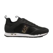 Zwarte Casual Textiel Sneakers Emporio Armani EA7 , Black , Heren