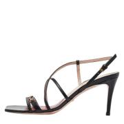 Pre-owned Leather sandals Gucci Vintage , Black , Dames