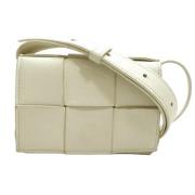 Pre-owned Leather shoppers Bottega Veneta Vintage , White , Dames