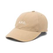 Katoenen Logo Cap A.p.c. , Beige , Heren