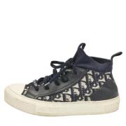 Pre-owned Leather sneakers Dior Vintage , Blue , Dames