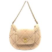 Pre-owned Fabric chanel-bags Chanel Vintage , Beige , Dames