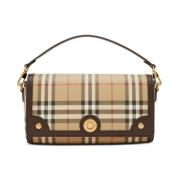 Multicolor Foldover Tas met Vintage Check Burberry , Beige , Dames