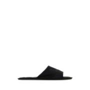 Satin Frances Slippers The Row , Black , Dames