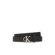 Smalle leren logogordel - Zwart Calvin Klein , Black , Heren