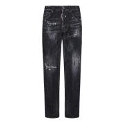 Zwarte Distressed Slim Fit Jeans Dsquared2 , Black , Heren