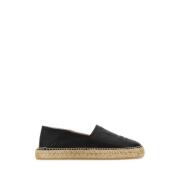 Stijlvolle zwarte leren espadrilles Kenzo , Black , Dames