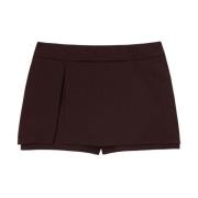 Bordeaux Wolmix Twill Shorts Pinko , Red , Dames