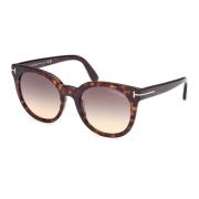 Donker Havana zonnebril met rookschaduw Tom Ford , Brown , Dames