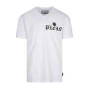 Wit Katoenen T-shirt met Logo Print Philipp Plein , White , Heren