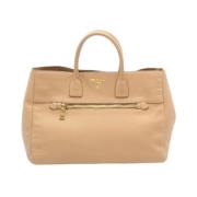 Pre-owned Leather prada-bags Prada Vintage , Beige , Dames