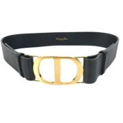 Pre-owned Leather belts Dior Vintage , Black , Dames