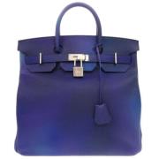 Pre-owned Leather handbags Hermès Vintage , Blue , Heren