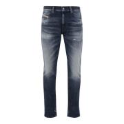 Slim Fit Stretch Katoen Denim Jeans Diesel , Blue , Heren