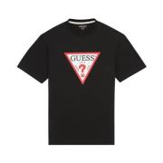 Korte Mouw T-shirt Guess , Black , Heren