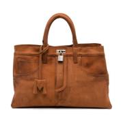 Suede Nina-tas in Cuoio Medea , Brown , Dames