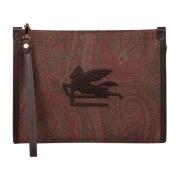 Paisley Jacquard Pegaso Pouch Etro , Brown , Dames