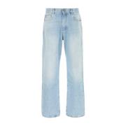 Wijde Denim Jeans Balmain , Blue , Heren