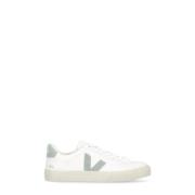 Witte Leren Sneakers Ronde Neus Vetersluiting Veja , White , Dames