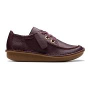 Rode Veterschoen van Leer - Dames Clarks , Red , Dames