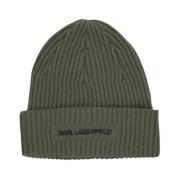 Logo-geborduurde wollen blend beanie Karl Lagerfeld , Green , Heren