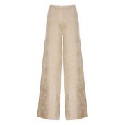 Beige Elastische Taille Broek voor Vrouwen D.Exterior , Beige , Dames