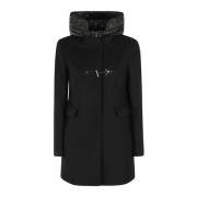 Nylon Toggle Coat Dubbele-Breasted Voorkant Fay , Black , Dames