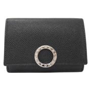 Pre-owned Leather wallets Bvlgari Vintage , Black , Heren