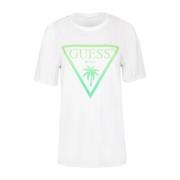 Triangle Palm Heren T-shirt Guess , White , Heren