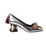 Zilveren Leren Hakken Pumps Schoenen Dolce & Gabbana , Gray , Dames