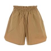 Stijlvolle Camel Polyester Shorts Ganni , Brown , Dames