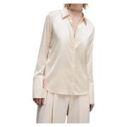 Ivoor Raso Stretch Shirt Patrizia Pepe , Beige , Dames