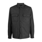 Logo Shirt in Grijs Woolrich , Gray , Heren