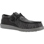 Stijlvolle Wally Stitch Flecked Veterschoenen Hey Dude , Black , Heren