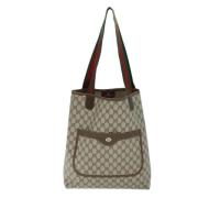 Pre-owned Canvas totes Gucci Vintage , Beige , Dames